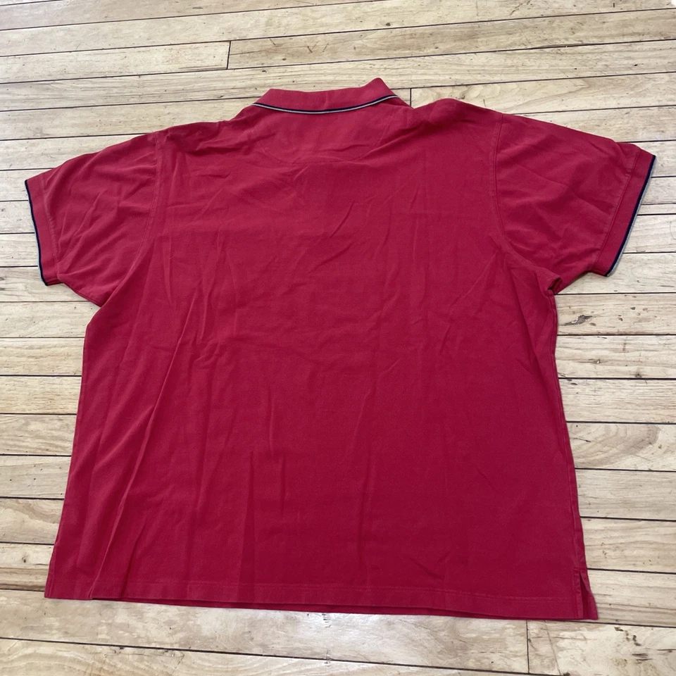 Vintage Natural Issue Polo Shirt Men's 2XL Red Y2K Retro Cuff Old Money XXL - Image 2 of 4
