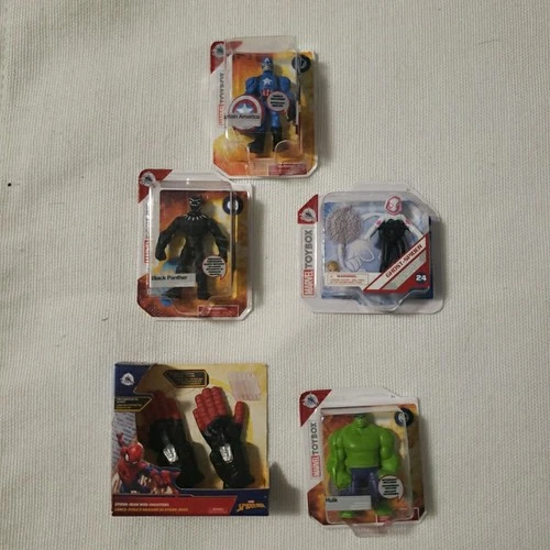 (5) Disney Marvel Toybox Figures Hulk Black Panther Captain America Ghost-Spider
