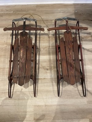 Vintage Early 20th Century Flexible Flyer Snow Sled - Model 41H Airline Pilot
