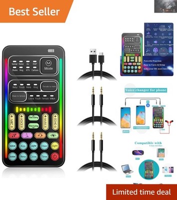 Real-Time Voice Modulator with 8 Voices & Sound Effects - Connects to PC, Phone