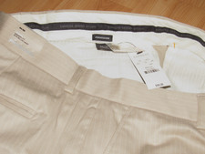 NWT New EXPRESS Men's 34 X 30 Producer Pants Tan Stripe Flat Frt Cotton Spandex