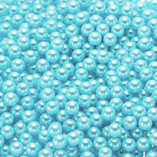 1000Pcs Faux Pearl for Crafting 8mm No Hole ABS Round Pearls Beads Cyan Blue