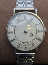 Vintage LeCoultre "Mystery" 14K Gold 33mm White Dial Mens Watch 727-722-103