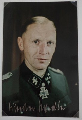 Elite Knights Cross W Oakleaves Sylvester Stadler 2nd-9th WSS  Signed Photo