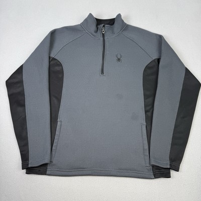 Spyder Pullover Herren mittelgrau Outbound 1/4 Zip Fleece gefüttert Pulli Outdoor