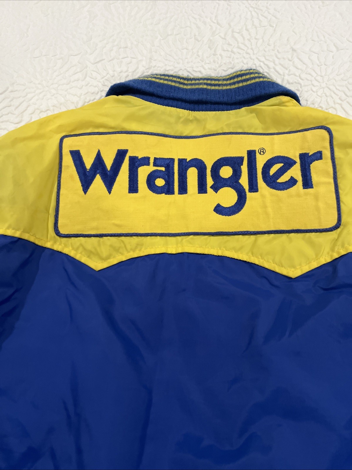 VTG Wrangler Nylon Snap Button Jacket Dale Earnhardt Embroidered Double Sided