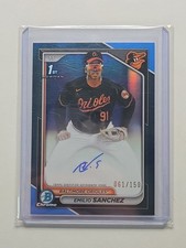 Emilio Sanchez 2024 Bowman Chrome 1st Blue Refractor Auto /150 Orioles