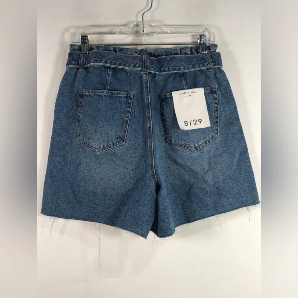 Habitual 纸袋腰带牛仔短裤,女式 8/29 码 - Lagoon 蓝色 — 第 2/4 张图片