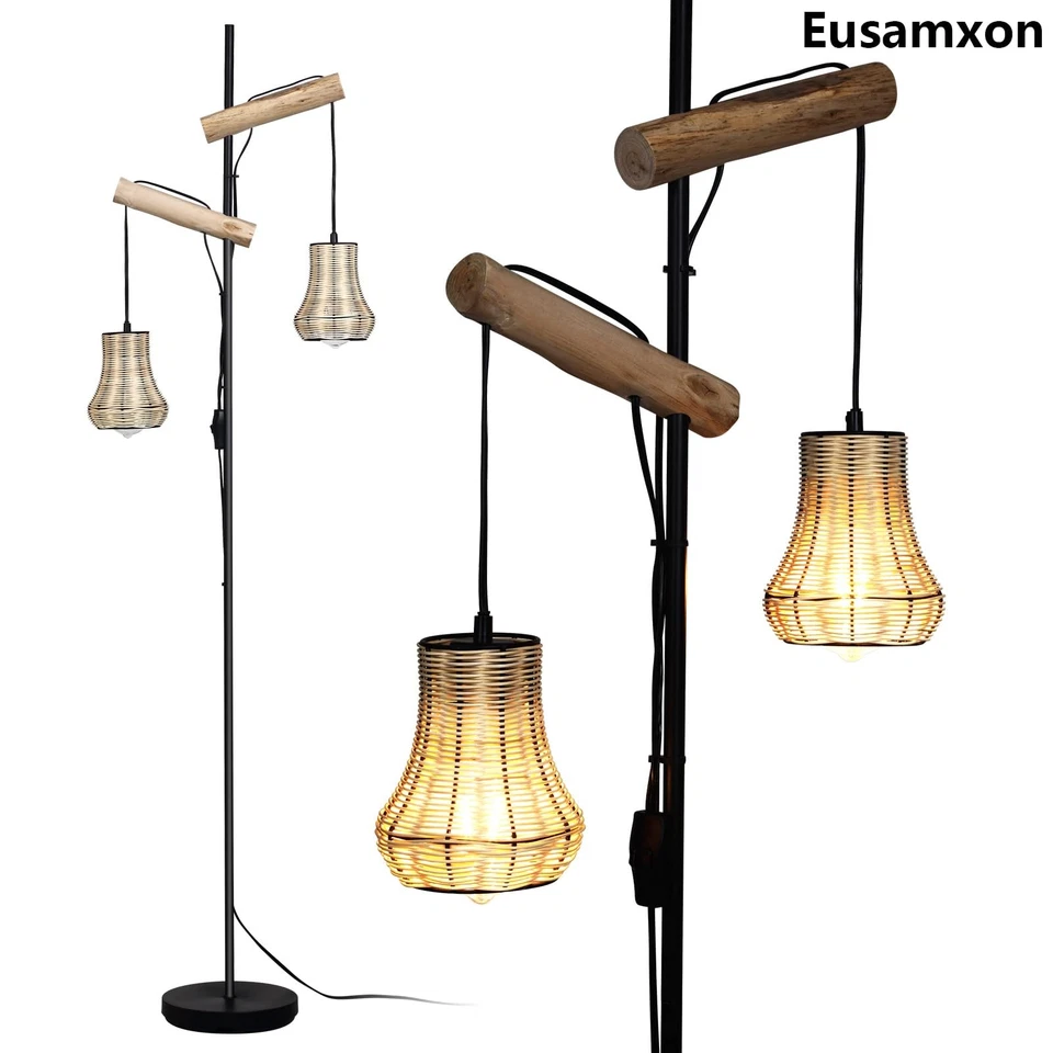 Lámparas de pie colgantes para sala de estar granja, lámpara de pie árbol con R... Foto 3 de 4