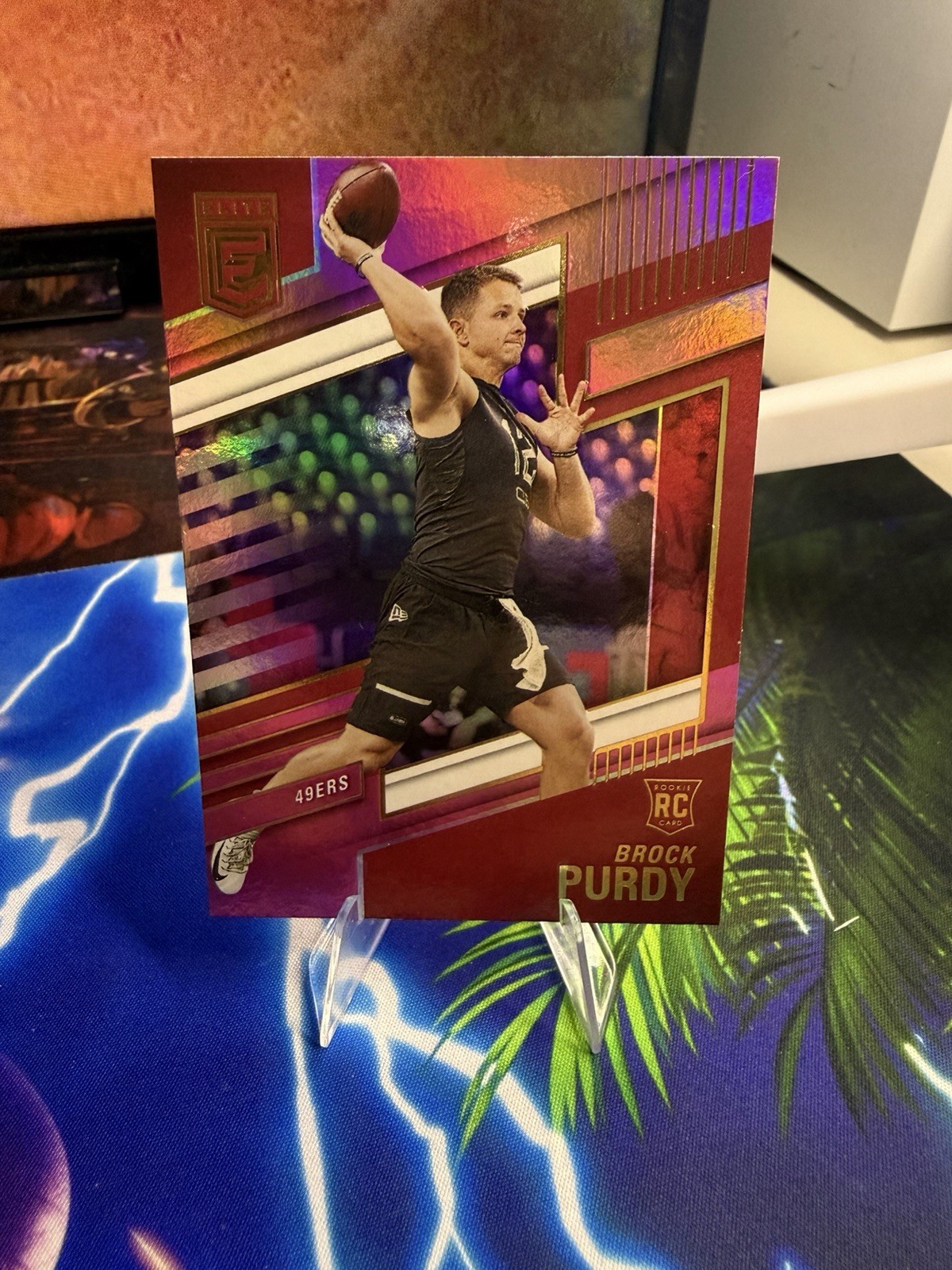 2022 Panini Donruss Elite Brock Purdy #185 Pink Parallel RC-San Francisco 49ers