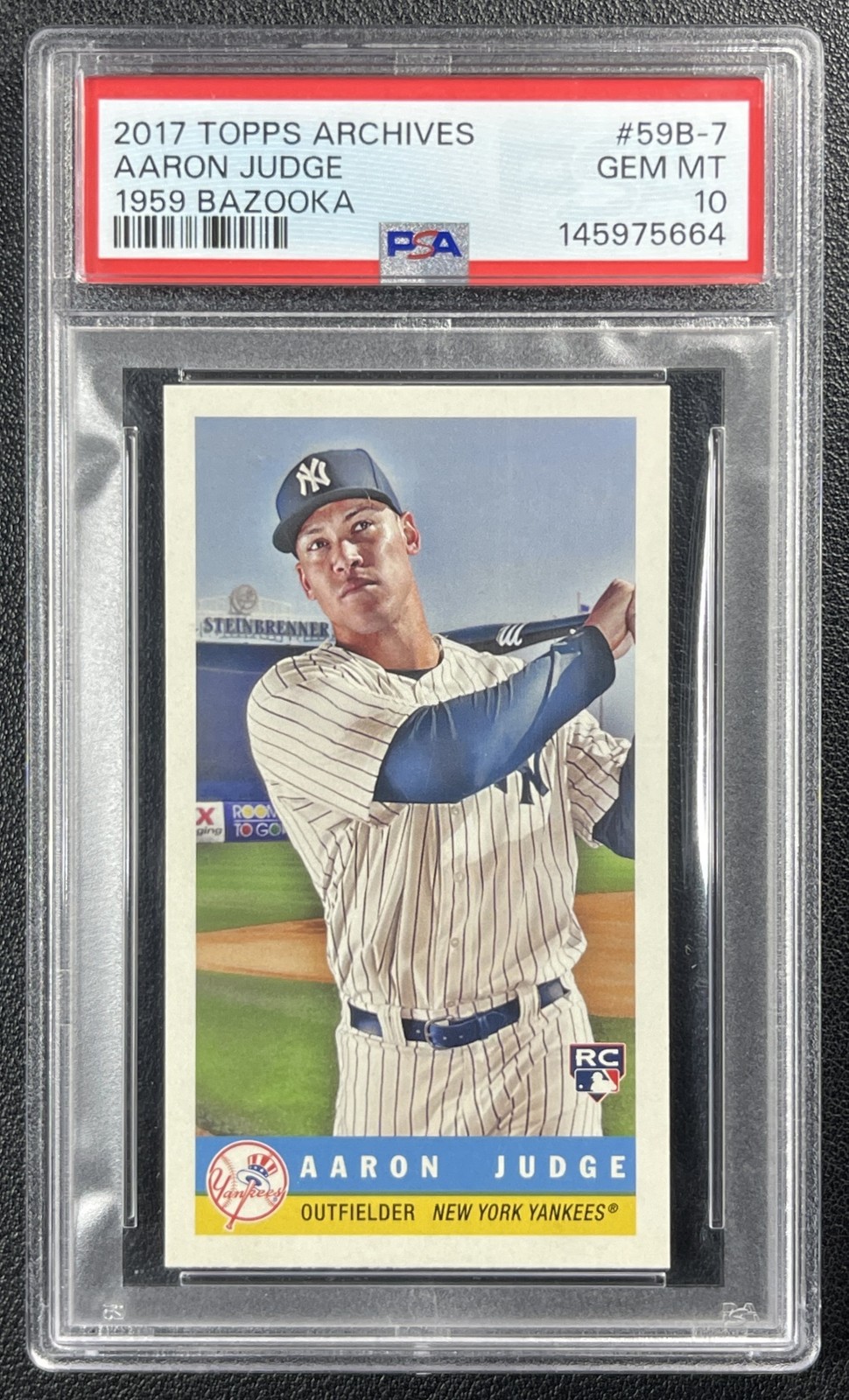 AARON JUDGE PSA 10 2017 TOPPS ARCHIVES #59B-7 ROOKIE 1959 BAZOOKA BASEBALL 5664