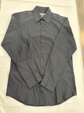 Kenneth Cole Reaction Slim Fit Black Long Sleeve Button down Shirt Men's M