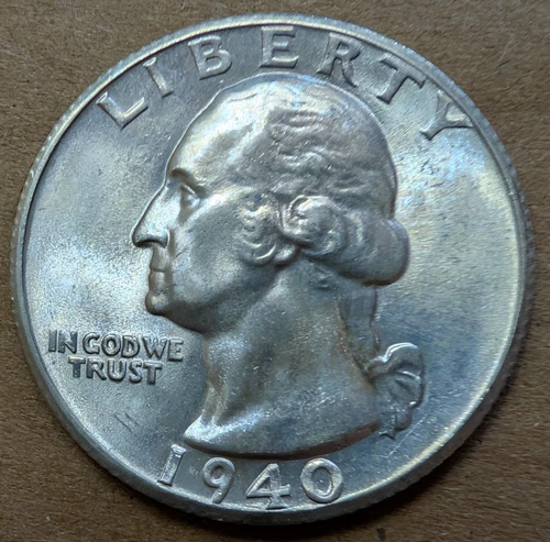1940 S Washington Quarter - Very Choice BU, Very Lustrous