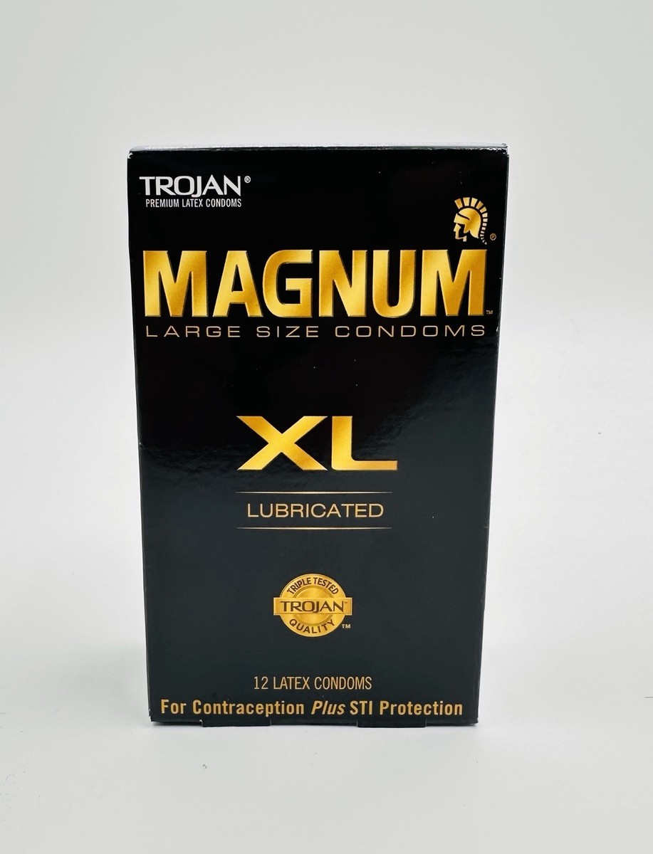 Trojan Magnum XL Lubricated Latex Condoms Large Size 12-Pack Extra Large  Fit
