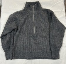 Vince Camuto Sweater Half Zip Pullover Charcoal Gray Size Small