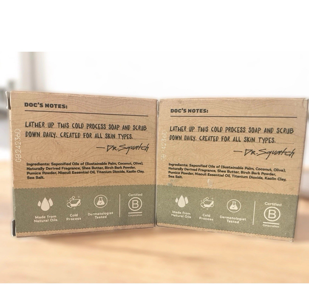 Dr. Squatch Men's Natural Soap Birchwood Breeze 5oz Bar Medium Grit, 2 Pk, NEW!