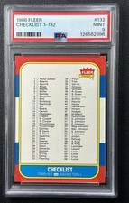 CHECKLIST PSA 9 1986-87 FLEER #132 BASKETBALL 1-132 MINT CL 