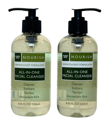 2 Pack Trader Joe s Nourish All In One Facial Cleanser Fragrance Free 8.45 oz ea