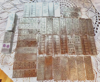 Huge lot Provo Craft Cuttlebug Letter Fonts, symbols, icon Dies with 2 new packs