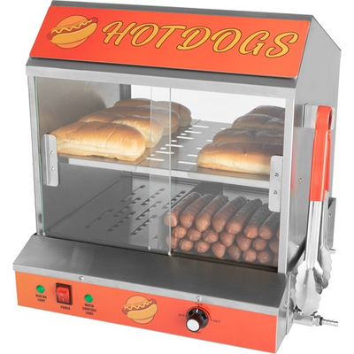 #ad 34.5L Hot Dog Machine Hot Dog Steamer with Bun Warmer 1200W 175 Hotdogs 40 Buns $319.99