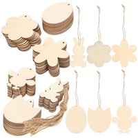60 Pcs Unfertige HolzspäNe Unvollendete Holzformen Holzornamente
