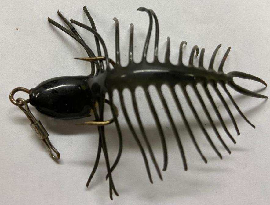 centipede fishing lure Mepps Weighted Head Black Rubber Centepede fishing lure