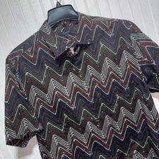 Ted Baker London Mens 6 XXL Justsit Short Sleeve Zigzag Dot Button Up Shirt