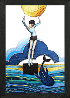 Acrobat on the ball Framed Wall Art Poster Canvas Print Picture