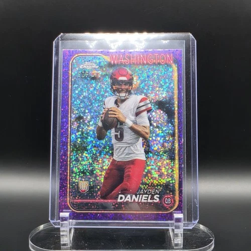 2024 Topps Chrome - RC Jayden Daniels #201 Purple Speckle Refractor /275 (RC)