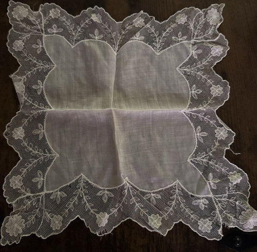 White Lace Collectible Handkerchief