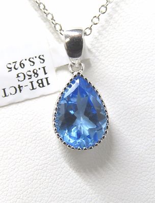 トパーズ　16g 6359s 4ct. Blue Topaz Pear Shape Vintage Style Pendant in 925