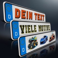 1x Mini Kennzeichen | Auto Namensschild | Wunschtext Aluminium | Nummernschild