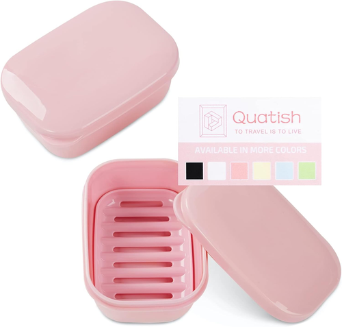 2 Pack Travel Soap Container, Portable Soap Holder with Lid, Travel Bar Soap Hol