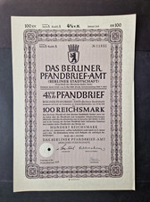 4,5 % Pfandbrief Berliner Pfandbrief-Amt 100 RM 1940 Berlin