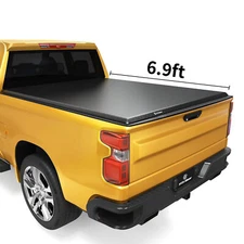 6.9ft Soft 4 Fold Tonneau Cover For 2020-2025 Silverado/Sierra 2500HD 3500HD