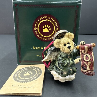 Boyds Bears & Friends Bears & Hares Christmas Ornament Bearstone Collection 3x3''