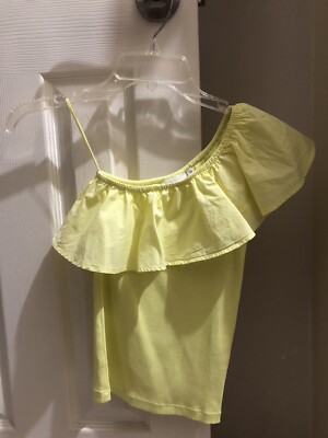 Molo Yellow Women One Shoulder Top Size XS ( 134/140)