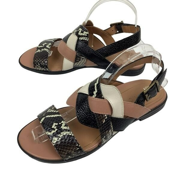 NWOT Vionic Kendra Ray Snakeskin Print Leather Sandal Womens