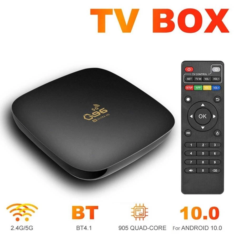 Player Android 10.0 Q96 TV Box Smart TV Box WiFi Media Player Set