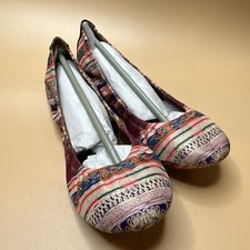 Lucky Brand Womens Emmie2 Slip On Skimmers Ballet Flats Tapestry Print New 