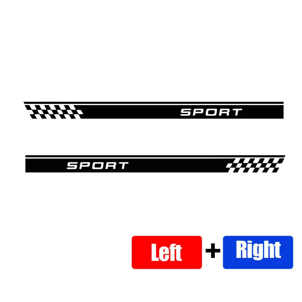Calcomanía 2 piezas calcomanías deportivas coche carreras capó puerta guardabarros falda rayas laterales Foto 4 de 4
