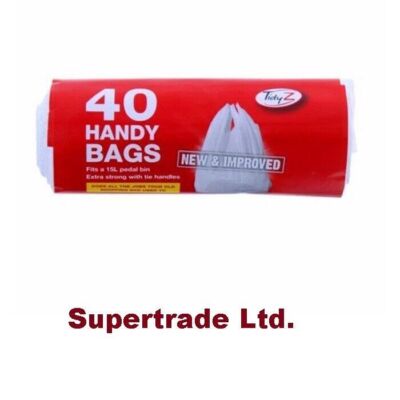 Tidyz 6 Packs Of 40 Handy Bags Carrier Bags Fits 15L Pedal Bin Extra Strong Tie - Foto 5