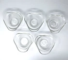 VINTAGE ANCHOR HOCKING 5 CLEAR GLASS BOWLS WAVY PINCHED DIP CEREAL SALAD