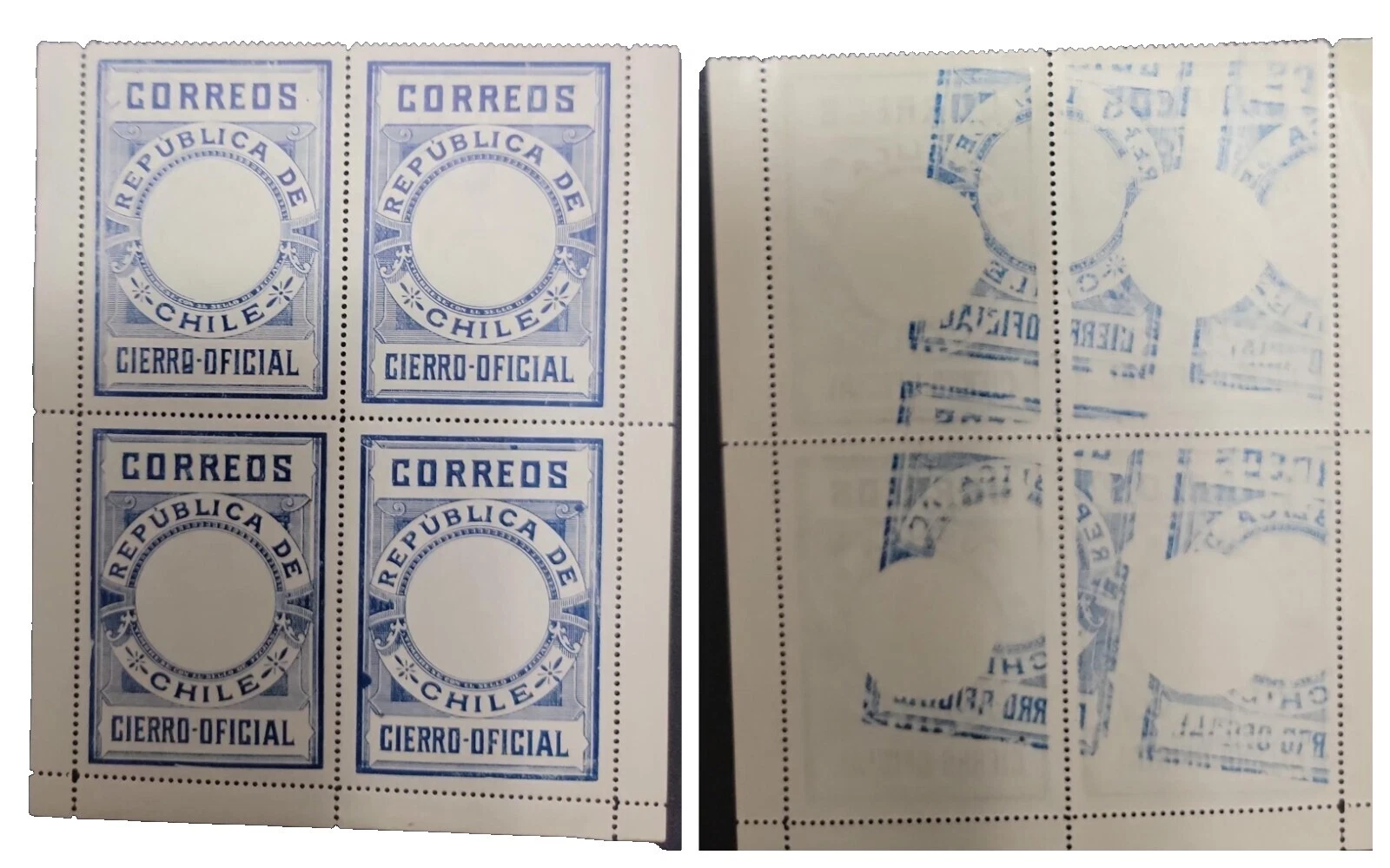 Bloques de estampillas de CHILE