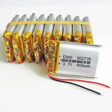 10 x 800mAh 3.7V Lipo polymer Battery Rechargeable For Mp3 Selfie stick 802735