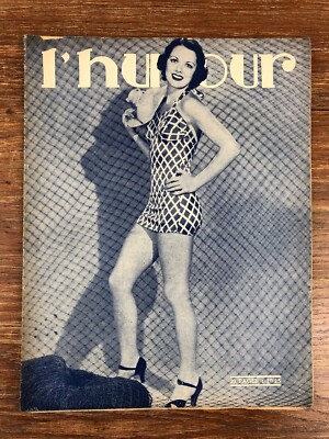 Genre Parisiana Pin-Up Hollywood REVUE L'HUMOR Jun 1937 ill. CAROL HUGHES