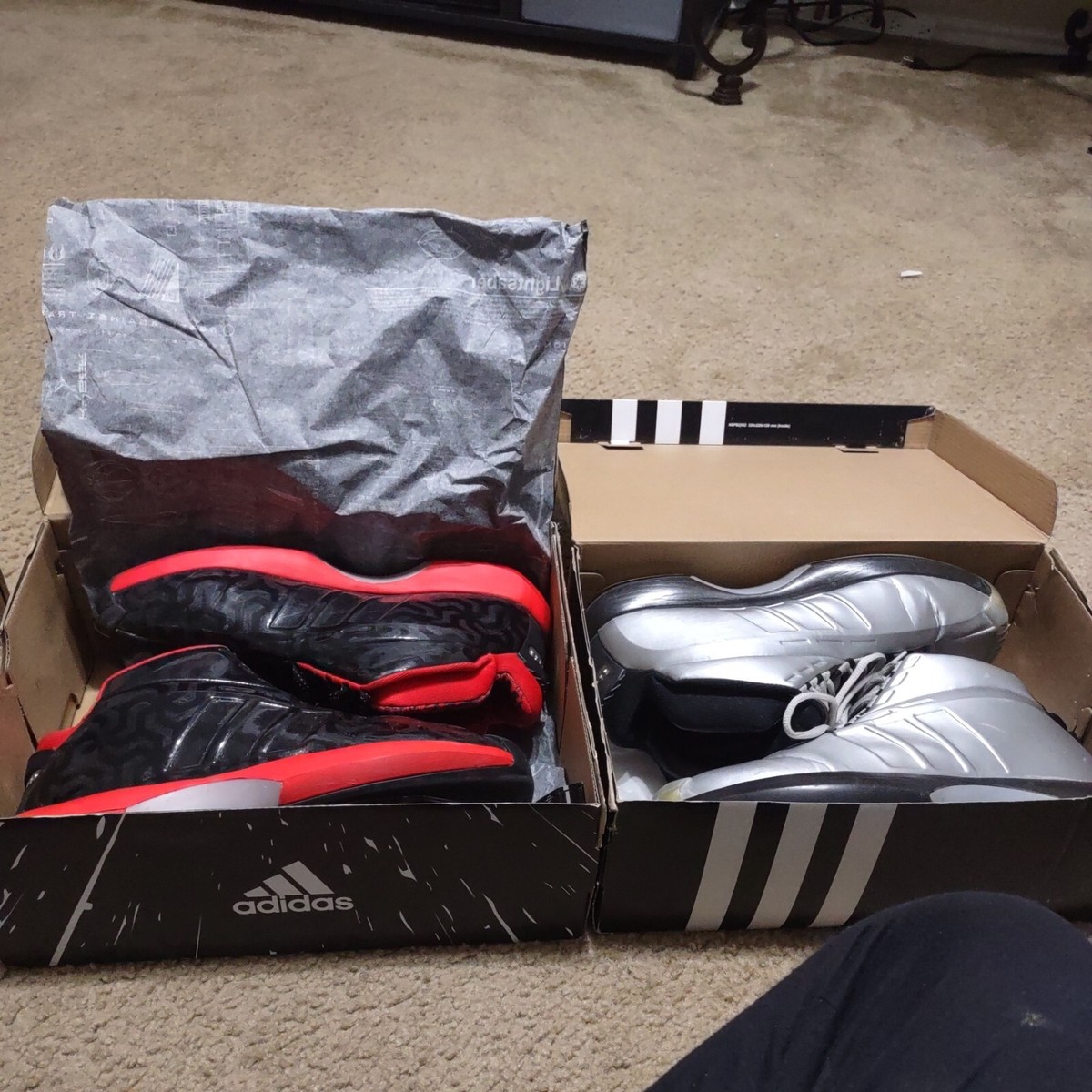 USED) Adidas Crazy 1, Silver Mens Size 9 and Darth Vader