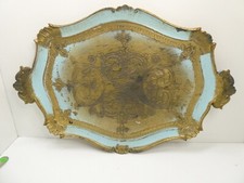 ORNATE ITALIAN FLORENTINE DECORATIVE HARD PLASTIC SERVING TRAY MADE IN ITALY