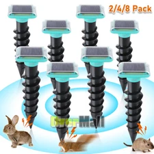 2-8PCS Solar Ultrasonic Animal Repellent Dog Skunk Deer Raccoon for Garden Yard