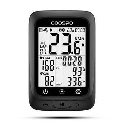 Bike Computer GPS Wireless Bicycle Odometer Speedometer 2.4inch Bluetooth5.0ANT+